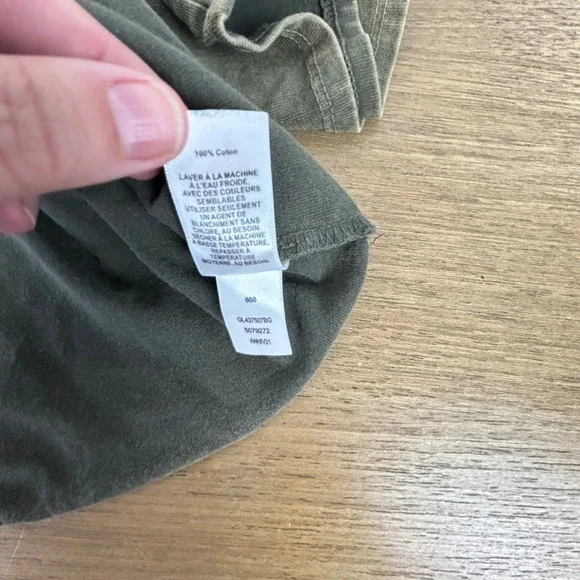 T&B Olive Green Crop Frayed Hem Short Sleeve Casual Streetwear TShirt Teen 14/16 - Picture 7 of 7